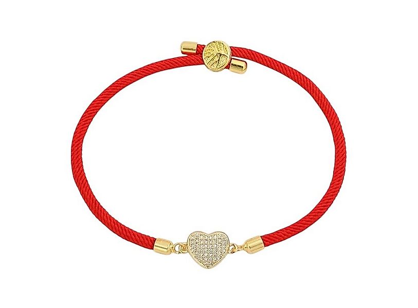 KARMA Armband Damen Textil Herz Zirkon Lebensbaum verstellbar 15–22 cm (Ges günstig online kaufen