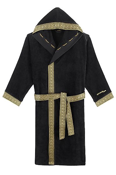 Aymando Bademantel Schwarz, 100% Baumwolle, Kapuze, günstig online kaufen