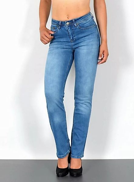 ESRA Straight-Jeans Stretch-Jeans Damen High Waist Jeans Straight Leg Hose günstig online kaufen