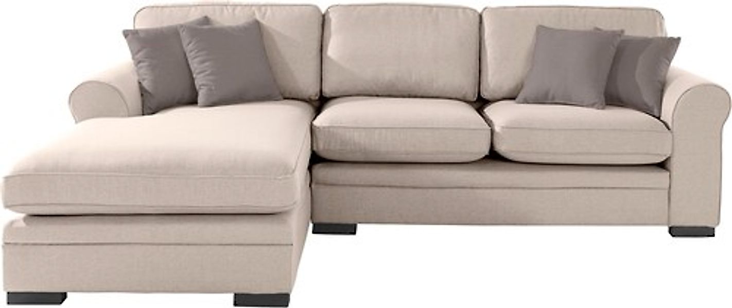 Home affaire Ecksofa "Broughton L-Form", weicher Sitzkomfort, incl. 4 Zierk günstig online kaufen