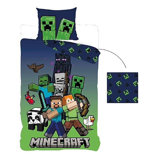 Minecraft Bettwäsche Minecraft Bettwäsche Wendebettwäsche 140x200 günstig online kaufen