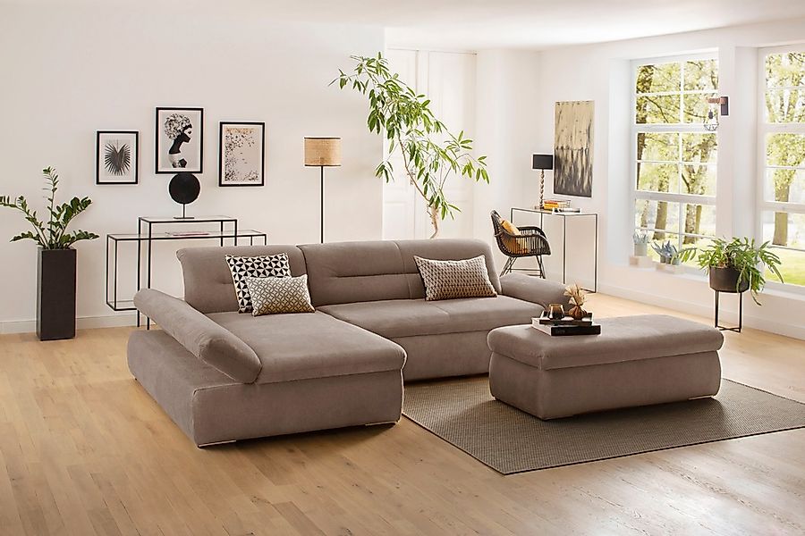 Home affaire Ecksofa "Avesa L-Form" Wahlweise mit Armteilvertsellung und Be günstig online kaufen