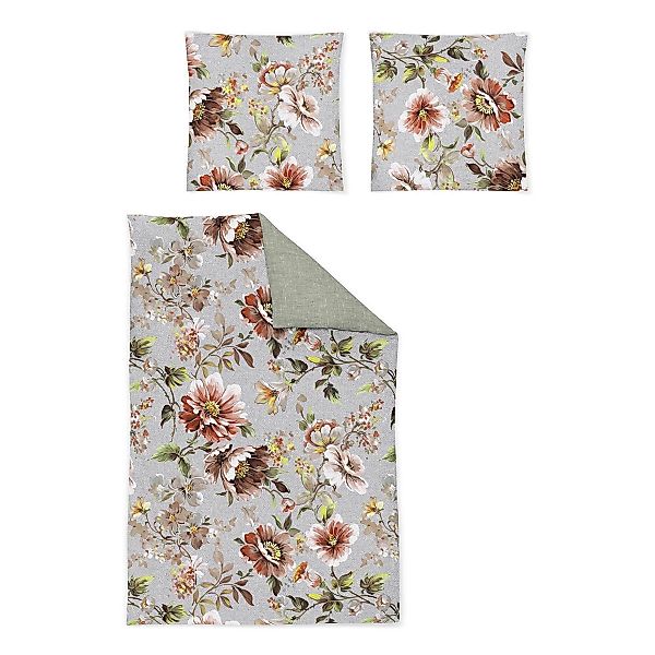 Irisette Flausch Cotton Bettwäsche Zobel 8854-90 Blumen Natur 135x200 günstig online kaufen