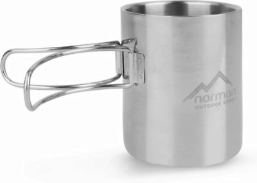normani® Doppelwandige Edelstahl-Tasse mit Faltgriff 250 ml Oklahoma Campin günstig online kaufen