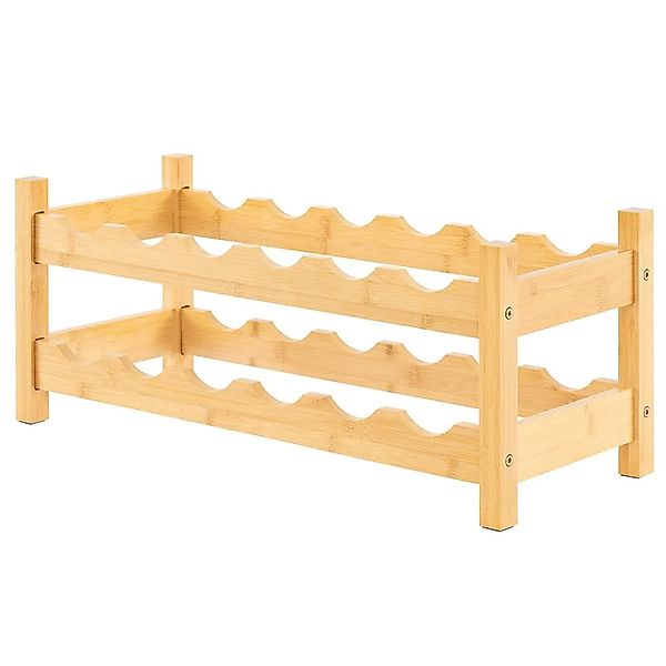 Costway Weinregal Bambus 12 Flaschen Natur 60,5 x 24 x 25 cm günstig online kaufen