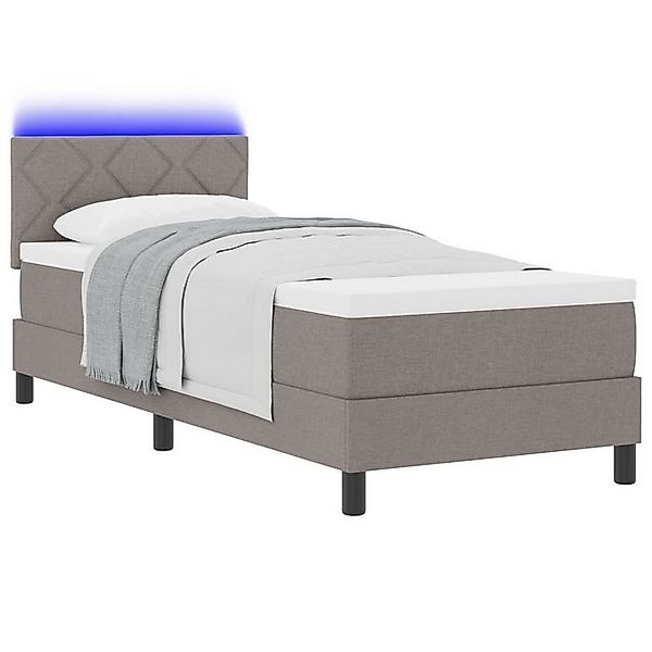 vidaXL Bett Boxspringbett mit Matratze & LED Taupe 80 x 200 cm Stoff (1-tlg günstig online kaufen