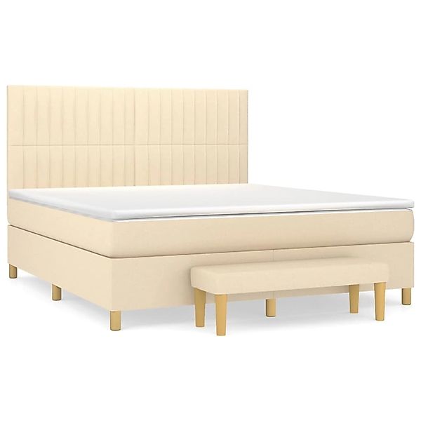 vidaXL Boxspringbett mit Matratze Creme 180x200 cm Stoff1368565 günstig online kaufen