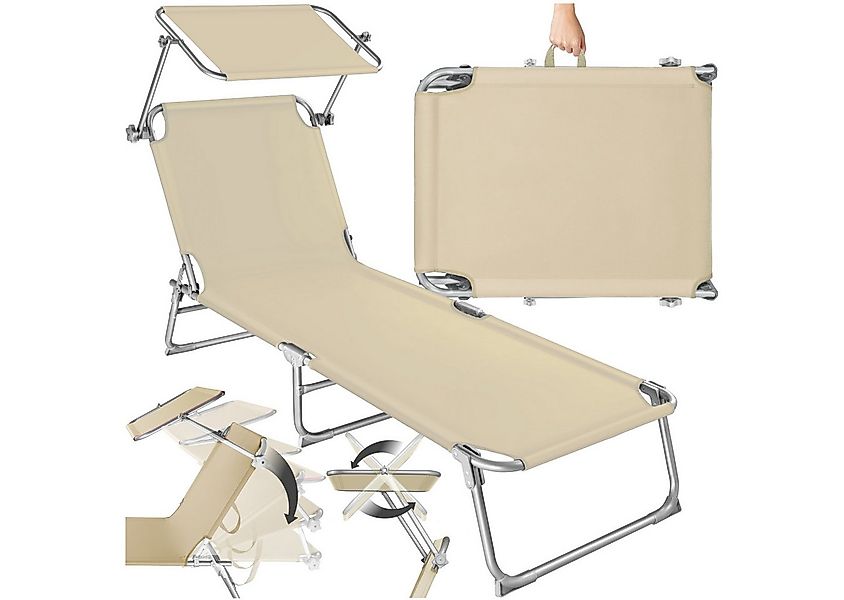 tectake Gartenliege klappbare Sonnenliege, verstellbare Rückenlehne, 190 x günstig online kaufen