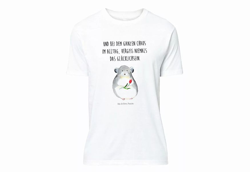 Mr. & Mrs. Panda T-Shirt Chinchilla mit Blume - Weiß - Geschenk, gute Laune günstig online kaufen