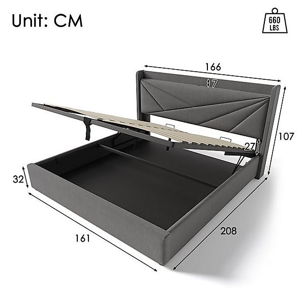 STILVORA Polsterbett 160x200 Stauraumbett Jugendbett mit USB-C,Bettgestell günstig online kaufen