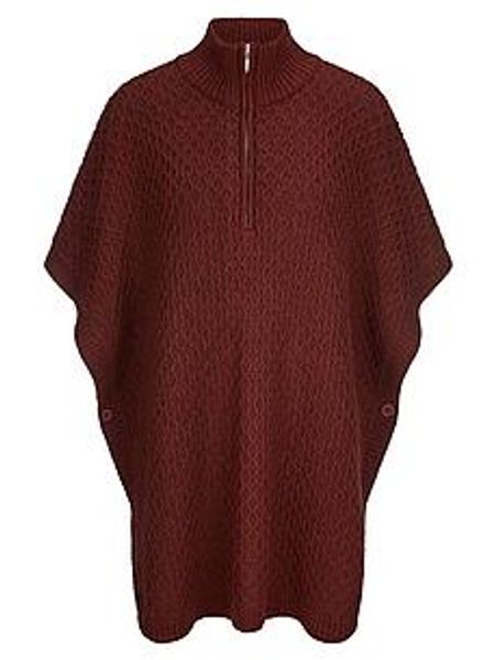 Strick-Poncho Anna Aura rot günstig online kaufen
