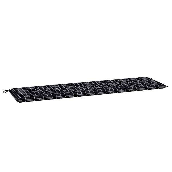 vidaXL Sitzauflage Gartenbank-Auflage Schwarz Karomuster 180x50x4 günstig online kaufen