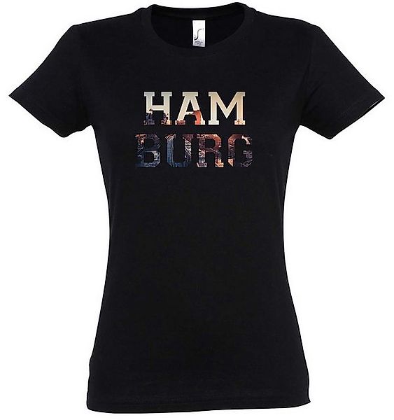 Urban Backwoods Print-Shirt Hamburg Damen T-Shirt Skyline Stadt City Ville günstig online kaufen
