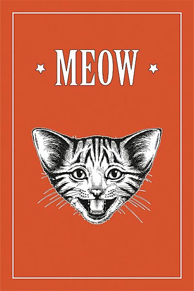 queence Leinwandbild "Katze MEOW", Kunst-Modern-Schriftzug-Tiere-Katze-Katz günstig online kaufen