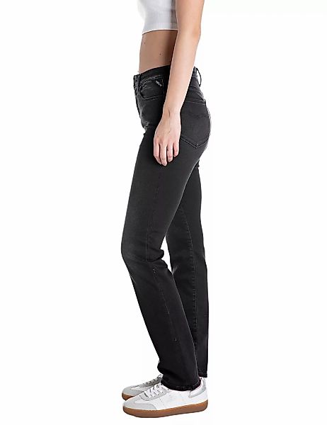 Replay Damen Jeans ZOLIE - Straight Fit - Schwarz - Black Denim günstig online kaufen