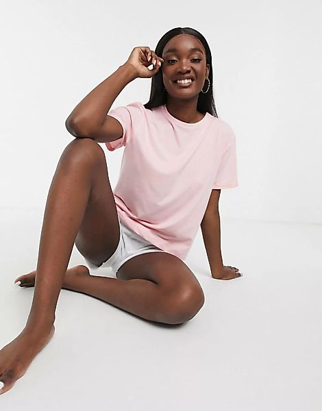 ASOS DESIGN – Mix & Match – Pyjama-T-Shirt aus Jersey in Rosa günstig online kaufen