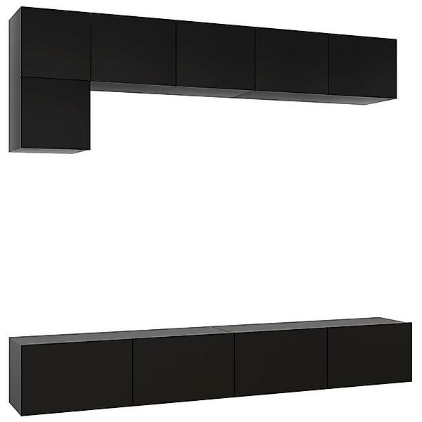 vidaXL TV-Schrank 5-tlg TV-Schrank-Set Schwarz Spanplatte günstig online kaufen