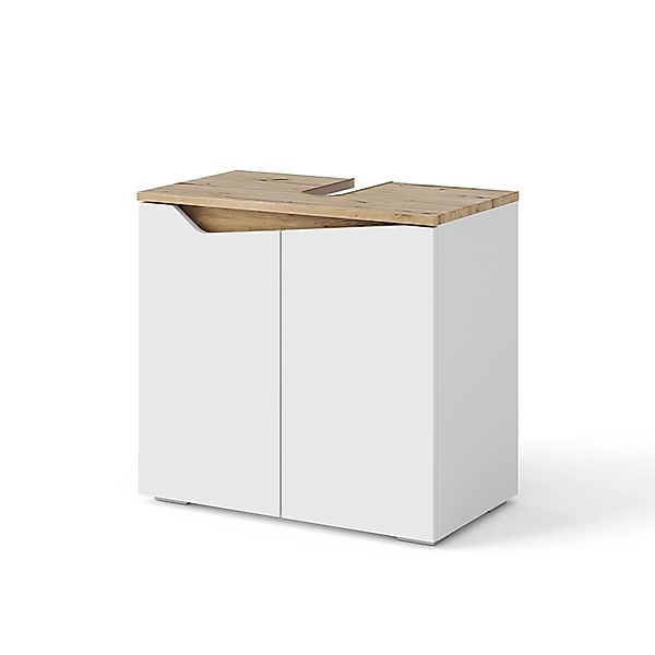Vicco Waschbeckenunterschrank Marelle Weiß/Artisan-Eiche 60 x 58 cm mit 2 T günstig online kaufen