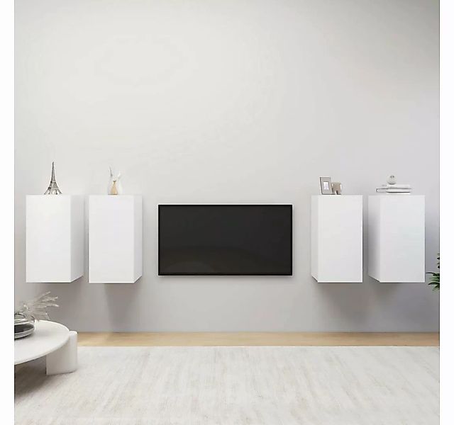 furnicato TV-Schrank TV-Schränke 4 Stk. Weiß 30,5x30x60 cm Holzwerkstoff günstig online kaufen