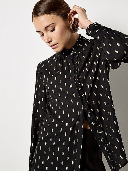 Apricot Rüschenbluse Rüschenbluse mit Goldfoliendruck günstig online kaufen