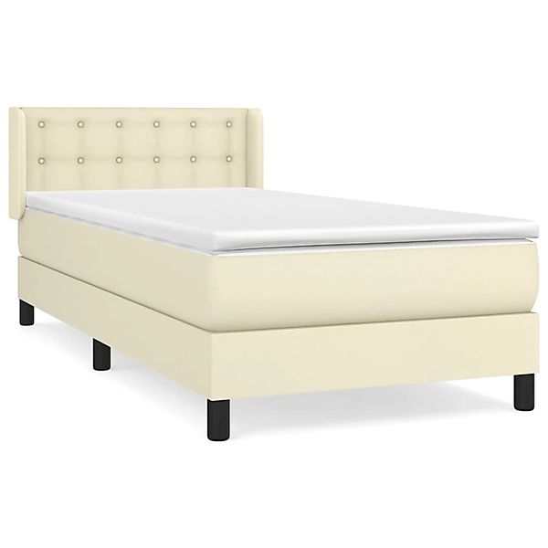 vidaXL Boxspringbett mit Matratze Creme 100x200 cm Kunstleder 3130765 günstig online kaufen