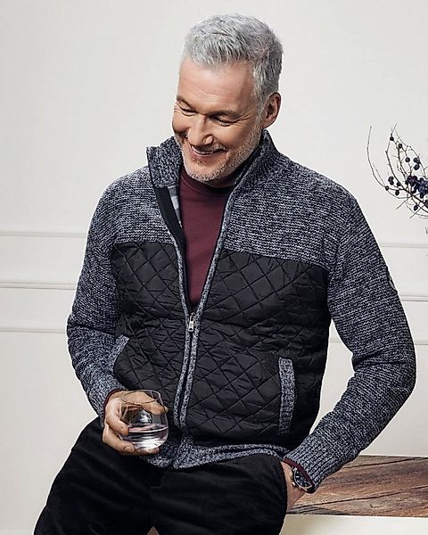 Hajo Strickjacke Strickjacke in Materialmix mit gefütterter Innenseite günstig online kaufen