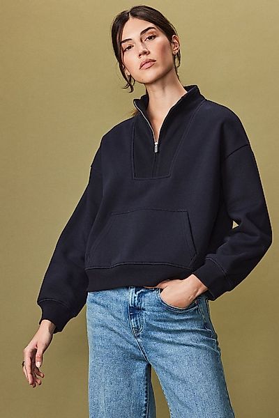 Next Sweatshirt Weiches, schweres Sweatshirt mit hohem RV-Kragen (1-tlg) günstig online kaufen