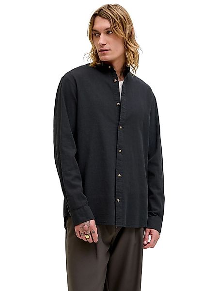 Jack & Jones Herren Freizeit Hemd JJESUMMER LINEN BLEND BAND - Regular Fit günstig online kaufen