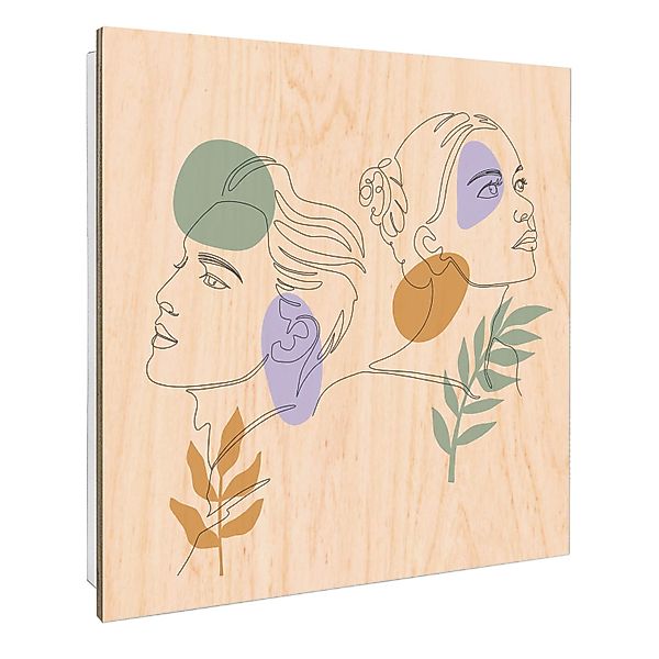 Banjado Großer Schlüsselbox Holz 30x30cm Weiß Scharnier Rechts 50 Haken Sch günstig online kaufen