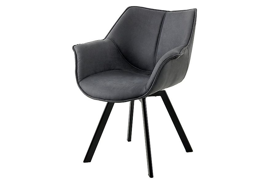 riess-ambiente Polsterstuhl THE DUTCH RETRO antik grau / schwarz (Einzelart günstig online kaufen