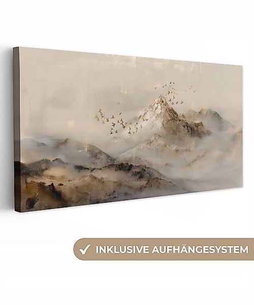 OneMillionCanvasses® Leinwandbild Panorama Berglandschaft - Nebel günstig online kaufen