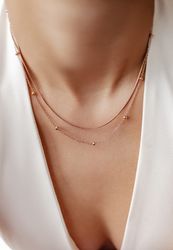 Hey Happiness Edelstahlkette Layer Collier Kugeln, günstig online kaufen