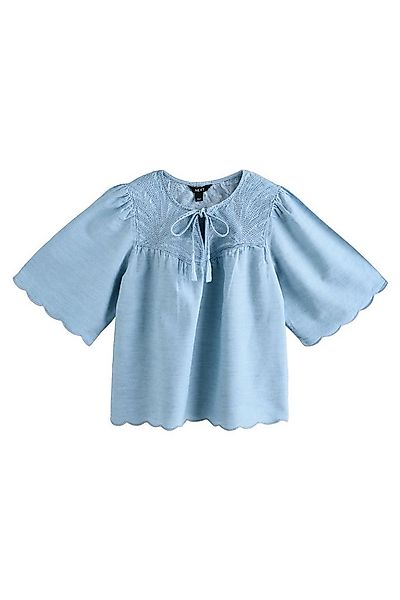 Next Jeanshemd Leichte Jeansbluse mit Stickerei aus Baumwolle (1-tlg) günstig online kaufen
