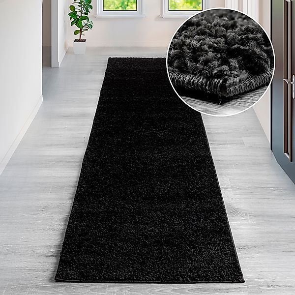 my home Läufer »Shaggy 30«, rechteckig, 30 mm Höhe, Teppich-Läufer, Brücke, günstig online kaufen