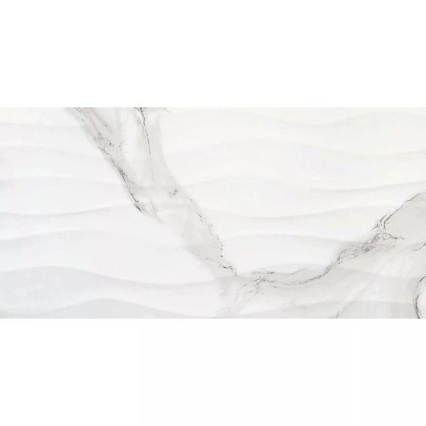 Wandfliese Calacatta Wave Feinsteinzeug Weiß-Grau Glasiert 30 x 60 x 1 cm günstig online kaufen