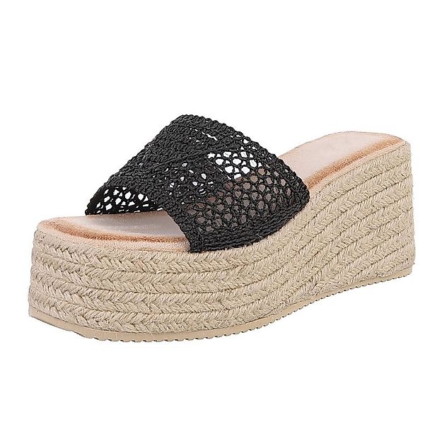 Ital-Design Modische Wedges mit geflochtener Sohle für Damen Plateausandale günstig online kaufen
