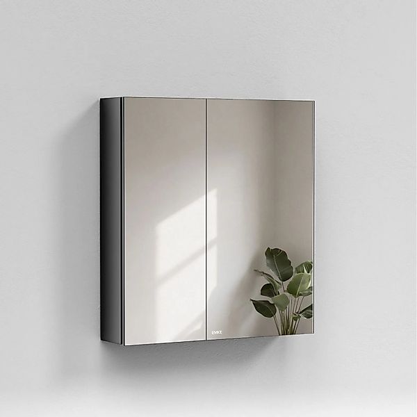 Emke Spiegelschränke Schwarz 60x65cm Badezimmerschränke 2-Türig für Badezim günstig online kaufen