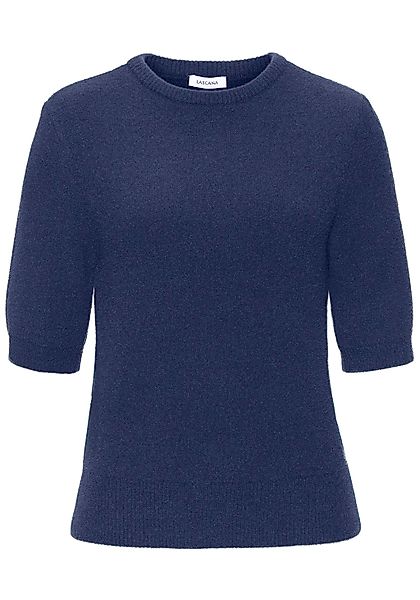LASCANA Kurzarmpullover, flauschiger Strickpullover, figurnaher Schnitt günstig online kaufen