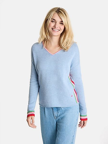 Lieblingsstück Strickpullover MaraL mit V-Ausschnitt, gestickte Details günstig online kaufen