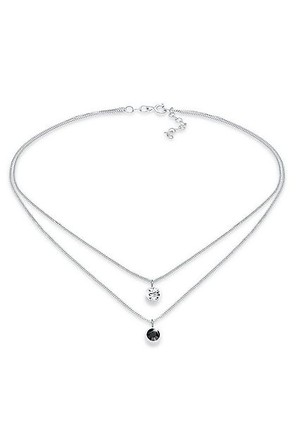 Elli Kette mit Anhänger Choker Layer Rund 925 Silber, mit Kristallen von Sw günstig online kaufen