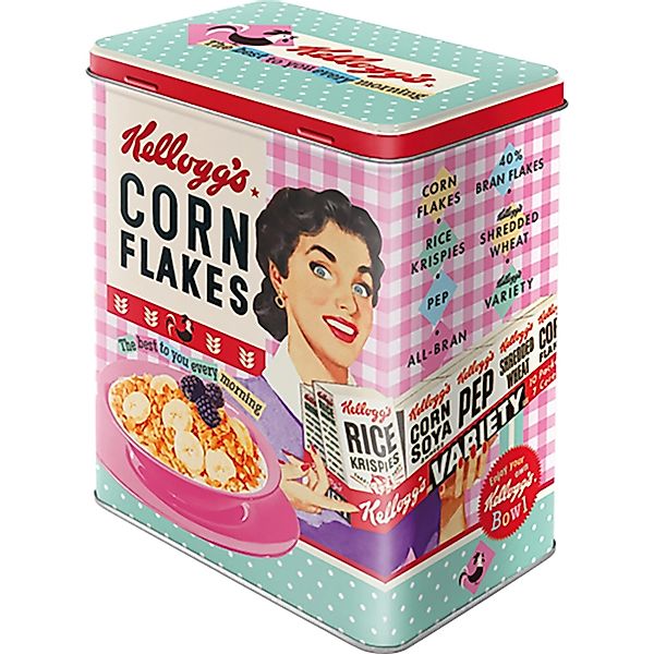 Nostalgic-Art Vorratsdose L Kellogg's Happy Hostess Corn Flakes 20 x 14 x 1 günstig online kaufen