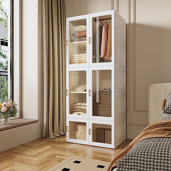 PXloue Kleiderschrank Hochschränke Garderobe Faltbares Design günstig online kaufen