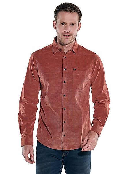 Engbers Langarmhemd engbers Herren Cordhemd, Rostorange günstig online kaufen