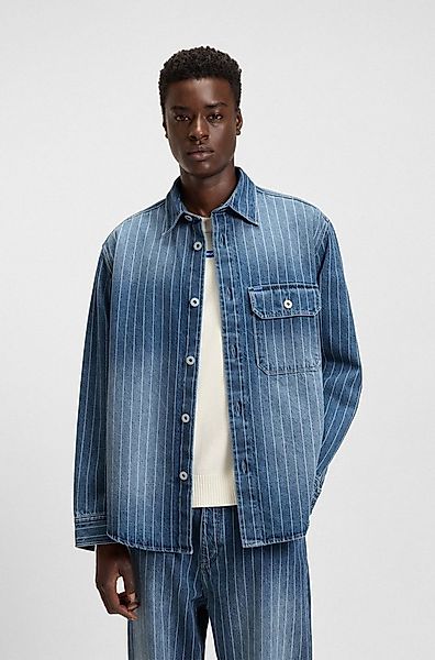 HUGO Blue Jeanshemd Ebolt aus gestreiftem Denim günstig online kaufen
