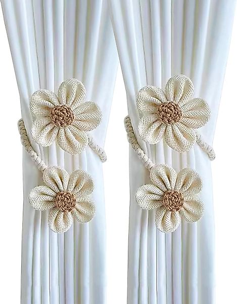 BYSURE Raffhalter, (2-tlg), Niedliche Blumenvorhang-Raffhalter, Boho-Blumen günstig online kaufen