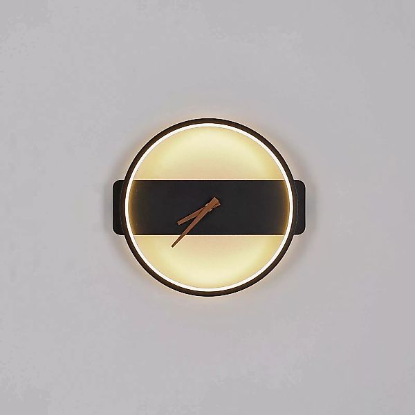 LED-Wandlampe Sussy mit Uhr, schwarz, Breite 32 cm günstig online kaufen