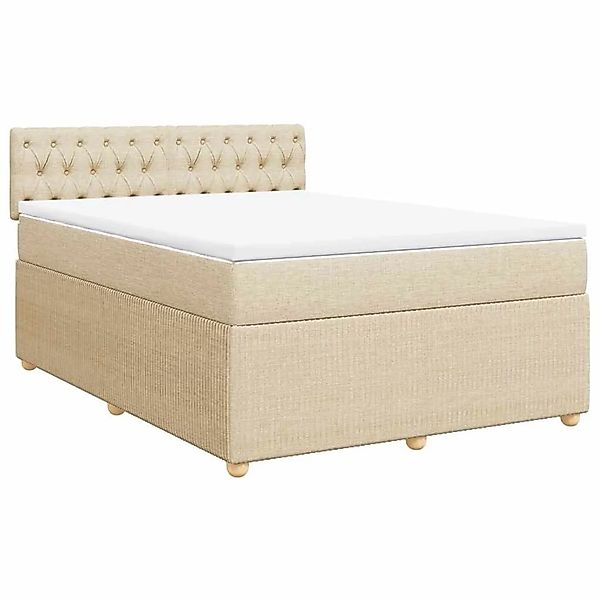vidaXL Boxspringbett mit Matratze Creme 140x200 cm Stoff 3287491 günstig online kaufen