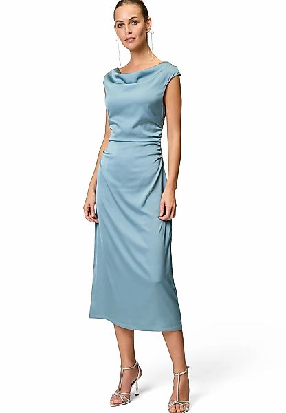 Zero Satinkleid "zero Damen Satinkleid mit Wasserfallausschnitt", Falten günstig online kaufen
