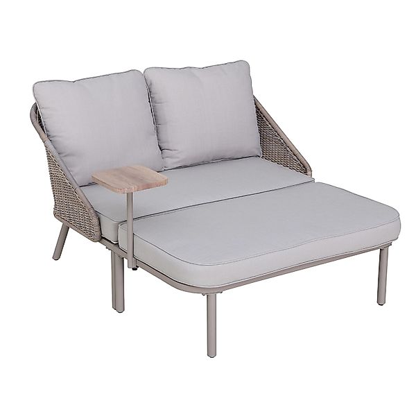 Sunjoy Garten-Tagesbett Porto Stahl/Rattan 142 cm x 128 cm Grau günstig online kaufen