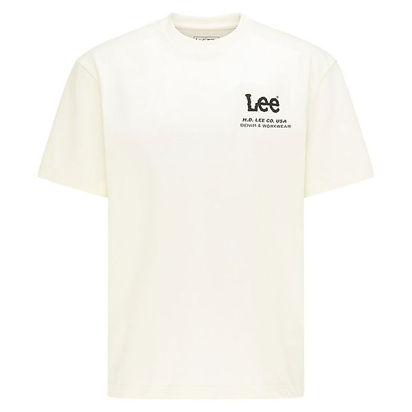 Lee Logo Loose Kurzarm Rundhalsausschnitt T-shirt XL Ecru günstig online kaufen